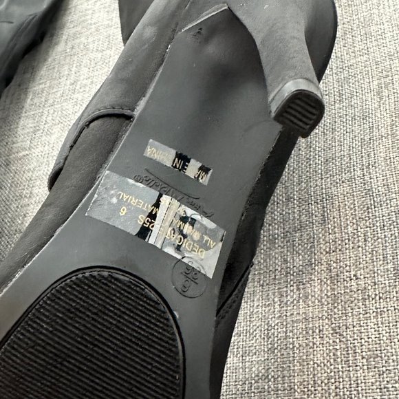 Anne Michelle Womens Over The Knee‎ Boots Size 6 Black Stiletto Pointy Toe Satin - Picture 9 of 11